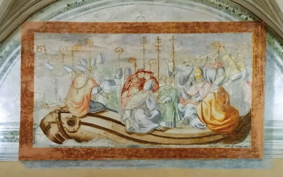 La “Barca della Chiesa” guidata dalla carità negli affreschi scoperti a Mozzate